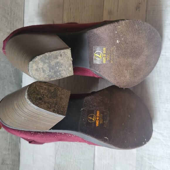 Soda Womens Suede Ankle Booties With Side Zipper & Chunky Heel 7 - Picture 4 of 4